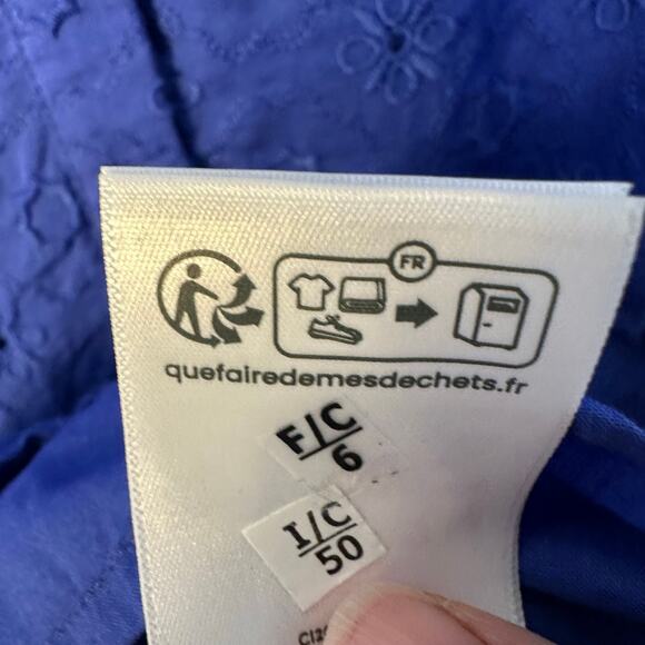 Lands End womens dress balloon sleeve eyelet embroidered pockets drop waist - Picture 9 of 14